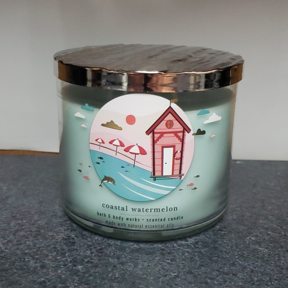 NEW BBW 3 WICK CANDLE COASTAL WATERMELON